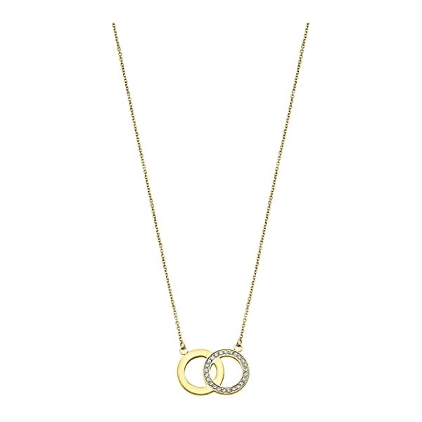 Elegant gold necklace with interlocking rings design, LOTUS JEWELS JEWELRY Mod. LS1913-1/3, perfect for stylish occasions.