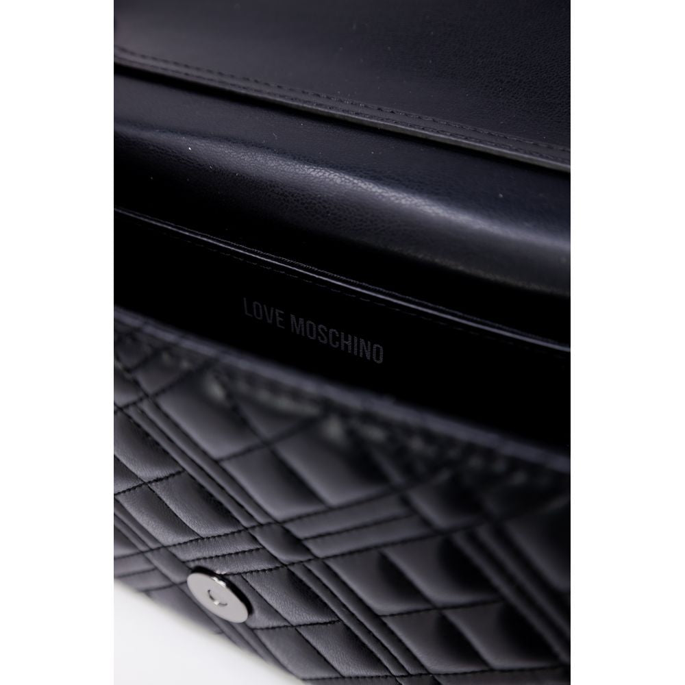 Love Moschino Bicolor Polyethylene Handbag interior view with quilted design