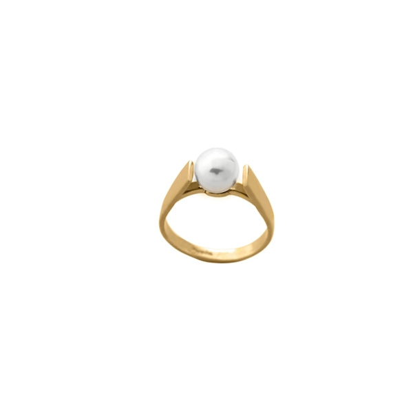 Gold ring with pearl by MAJORICA JEWELRY Mod. 00199.01.1.913.700.1, elegant design.