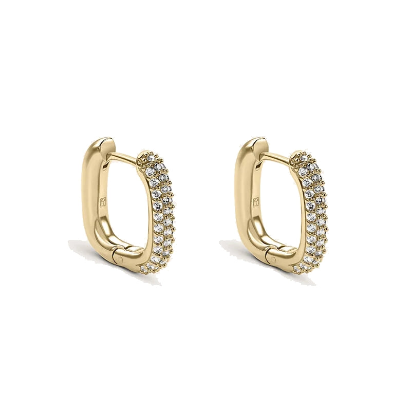 STROILI Mod. 1697522 gold hoop earrings with crystal embellishments, elegant jewelry