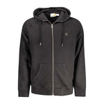 Timberland Black Cotton Men Sweater with Central Pockets and Zip