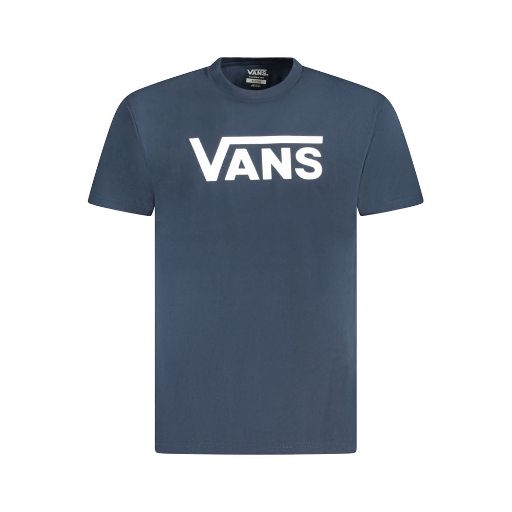 Vans Blue Cotton T-Shirt - Short sleeve, classic fit, crew neck with logo print. Ideal for casual wear.