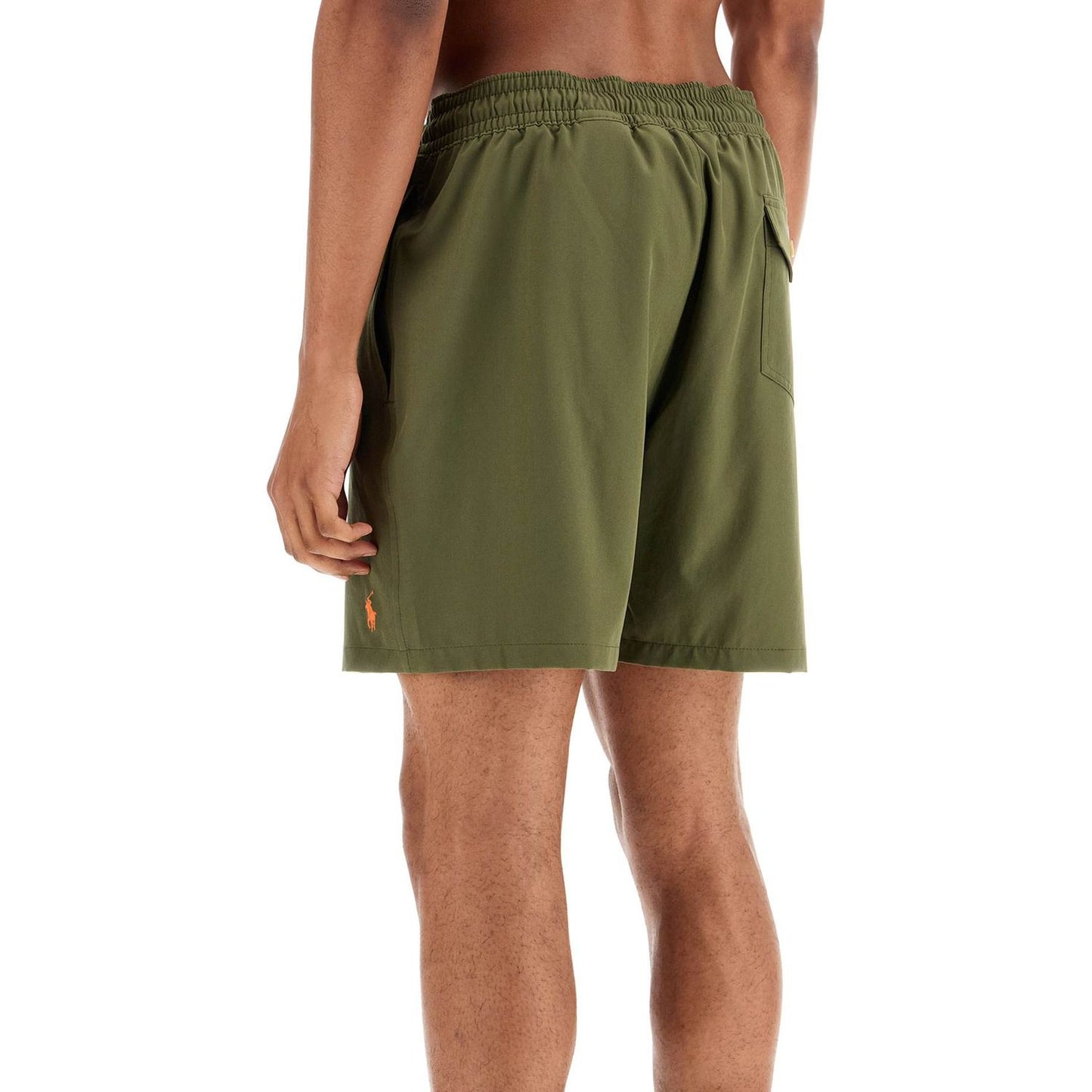 Polo Ralph Lauren olive green swim trunks in recycled polyester with embroidered logo