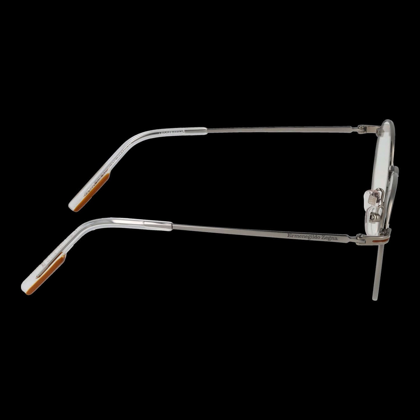 Side view of Ermenegildo Zegna Mod. EZ5221 51016 gents' eyewear in sleek metallic with brown accents.