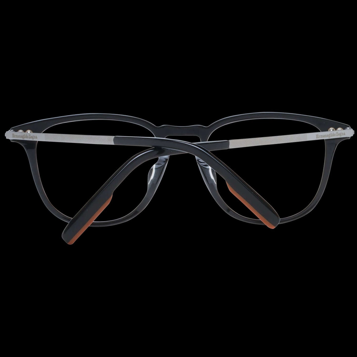 Ermenegildo Zegna EZ5224-D 52005 men's glasses, stylish eyewear for gentlemen, sleek black frames, front view, elegant design.