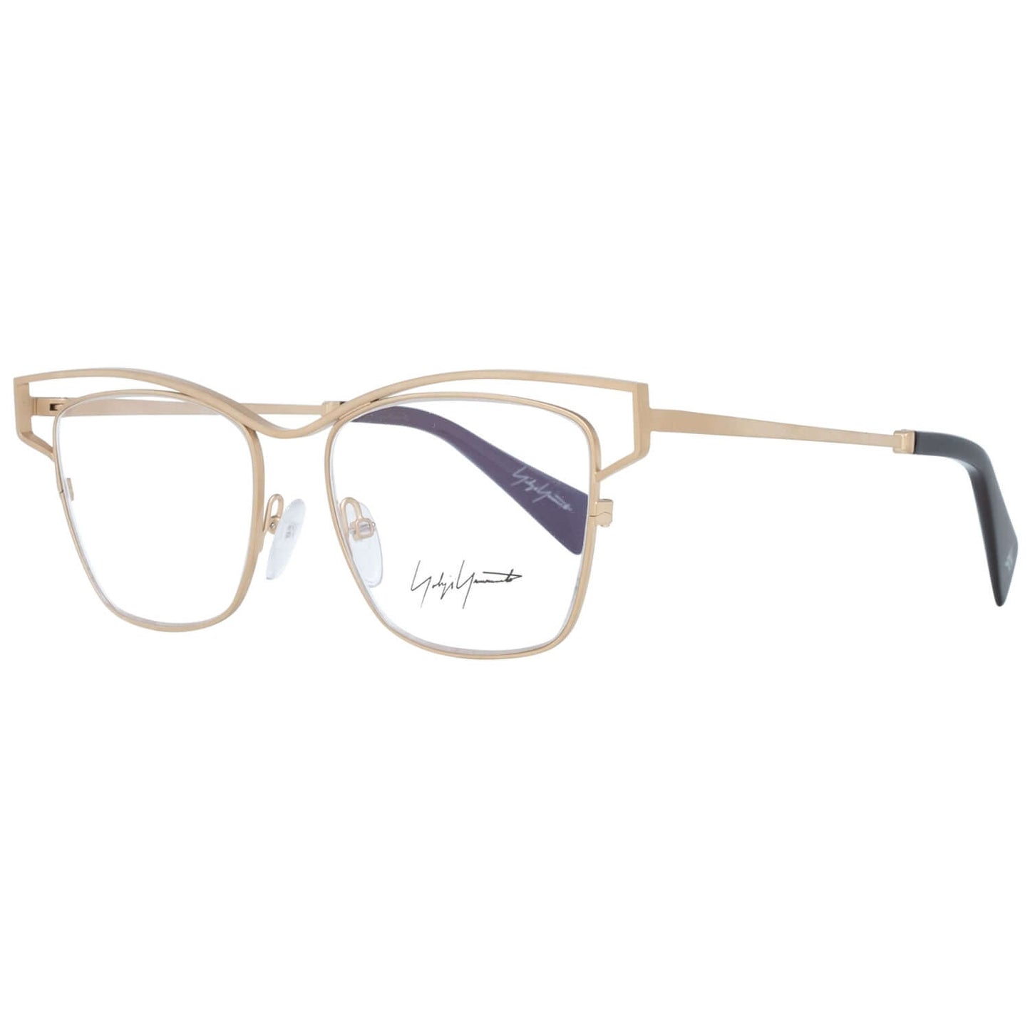 YOHJI YAMAMOTO MOD. YY3019 51401 Lady's eyeglasses with gold metal frame and geometric design.