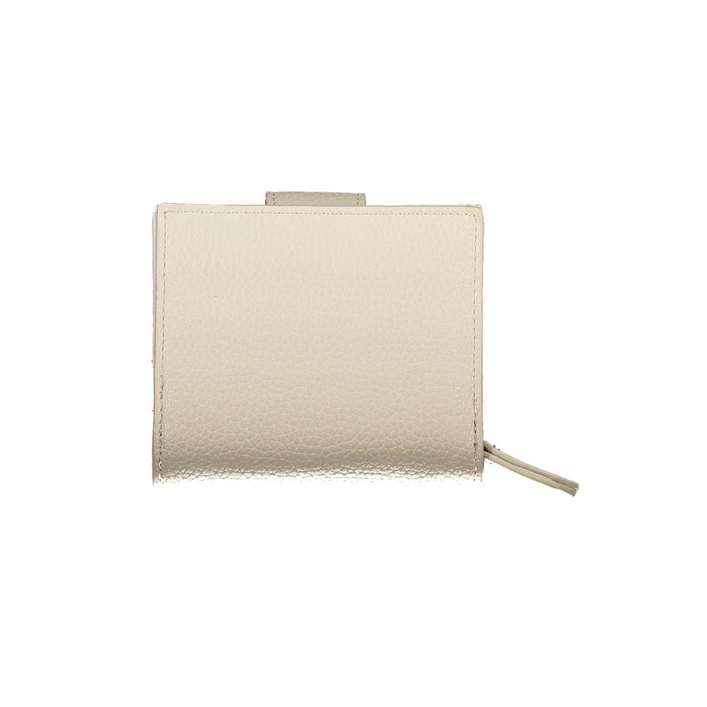 Valentino Bags elegant brown polyethylene women's wallet with zip coin purse and card slots, featuring iconic logo and chic design.