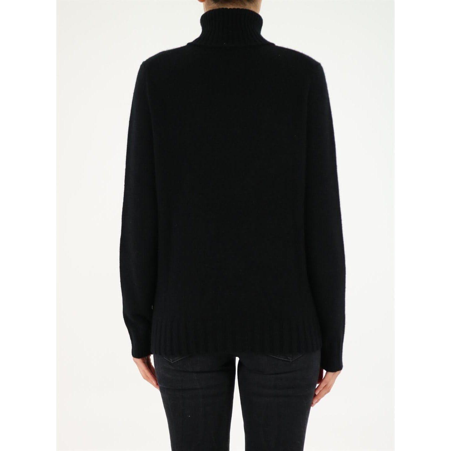 Allude Black Roll-Neck Cashmere Sweater WOMAN KNITWEAR