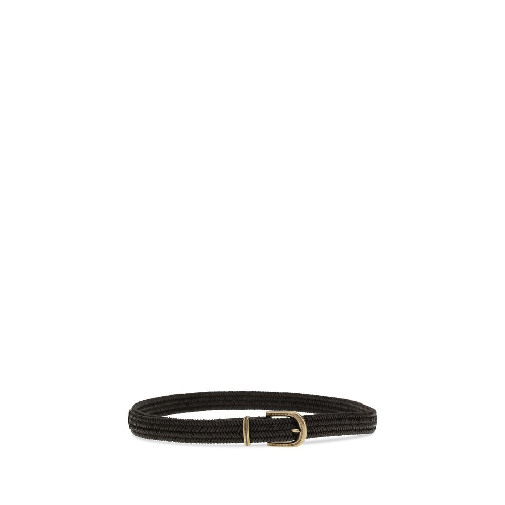 Brunello Cucinelli Black Calf Leather Bos Taurus Regular Belt