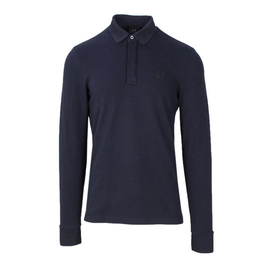 Armani Exchange Blue Cotton Polo Shirt