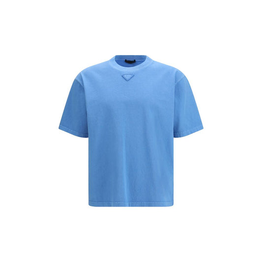 Prada Blue Cotton T-Shirt 1728,72470364320,Blue,Clothing,M,Men,New with tags,Prada,T-Shirts - Clothing,T-Shirts - T-Shirts - Clothing,XL