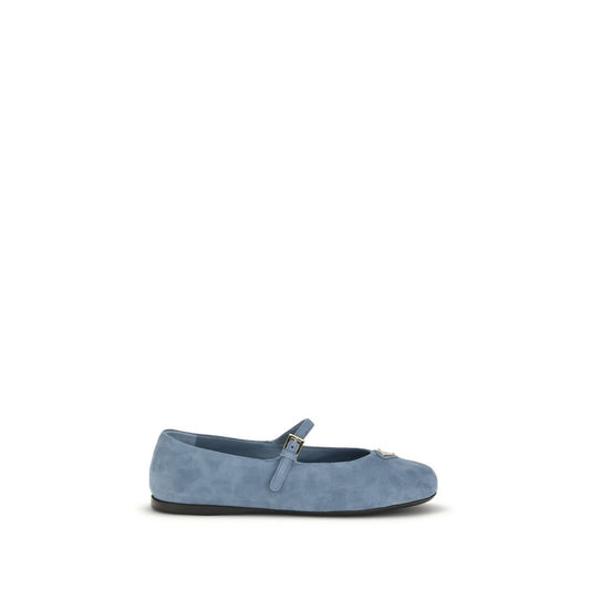 Prada Blue Goatskin Ballet Flats 1728,72470364320,Ballet Flats - Flats - Shoes,Blue,EU38.5/US8.5,EU40/US10,Flats - Shoes,New with tags,Prada,Shoes,Women