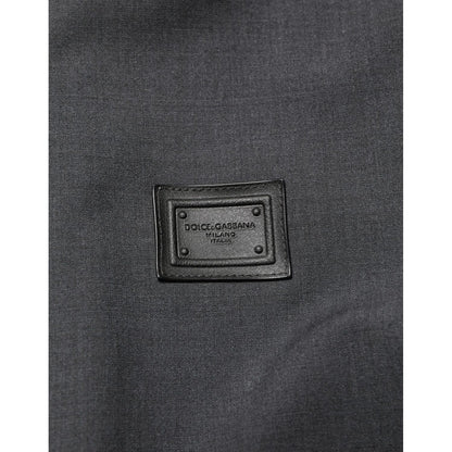 Dolce & Gabbana Black Wool Logo Full Zip Men Bomber Jacket
