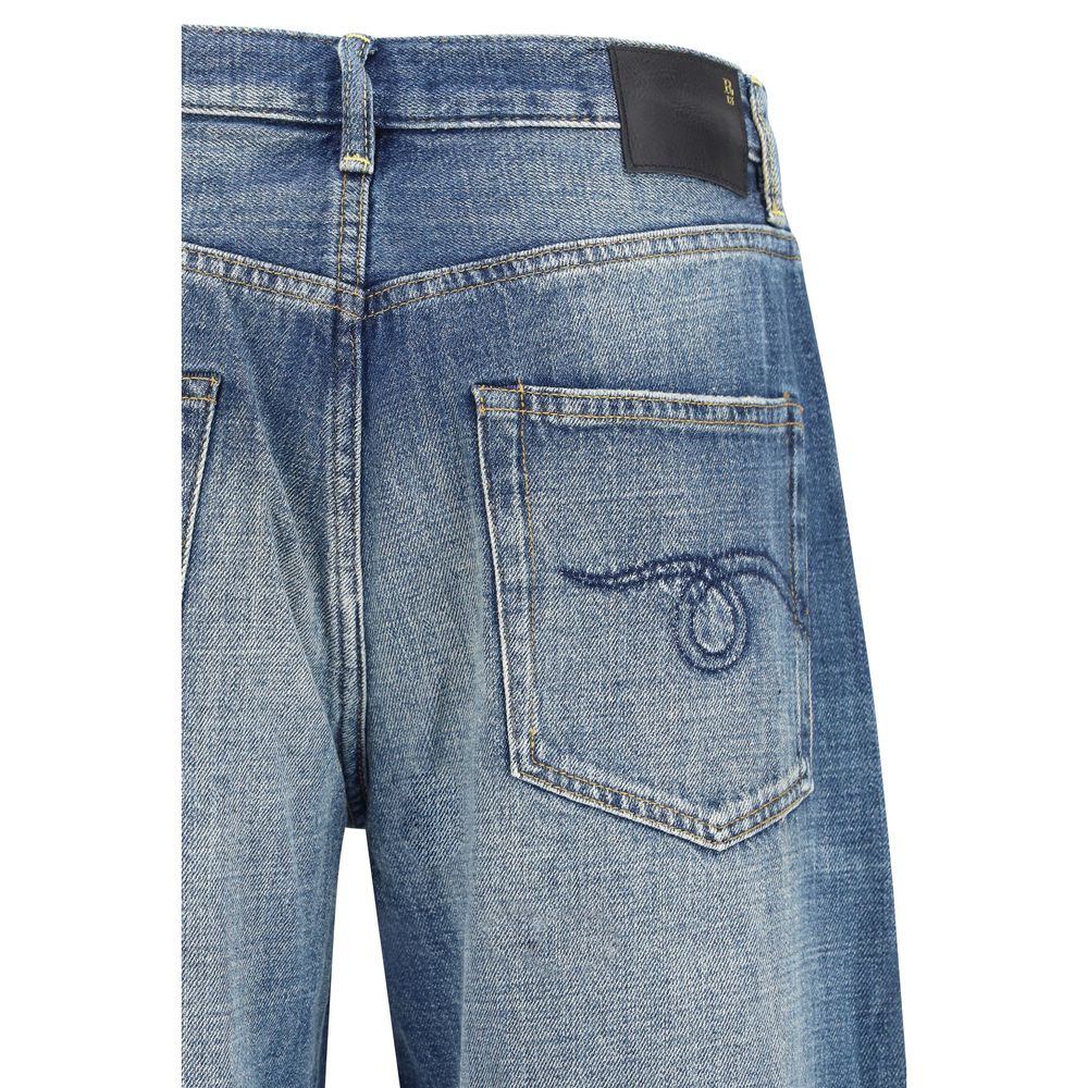R13 Blue Cotton Relaxed Fit Jeans