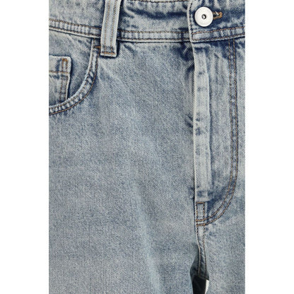 Brunello Cucinelli Blue Cotton Straight-Leg Jeans