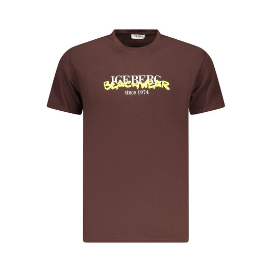 Iceberg Neon Cotton Men T-Shirt 1728,67403481248,Brown,Clothing,Iceberg,L,M,Men,New with tags,S,T-Shirts - Clothing,T-Shirts - T-Shirts - Clothing,XL,XXL