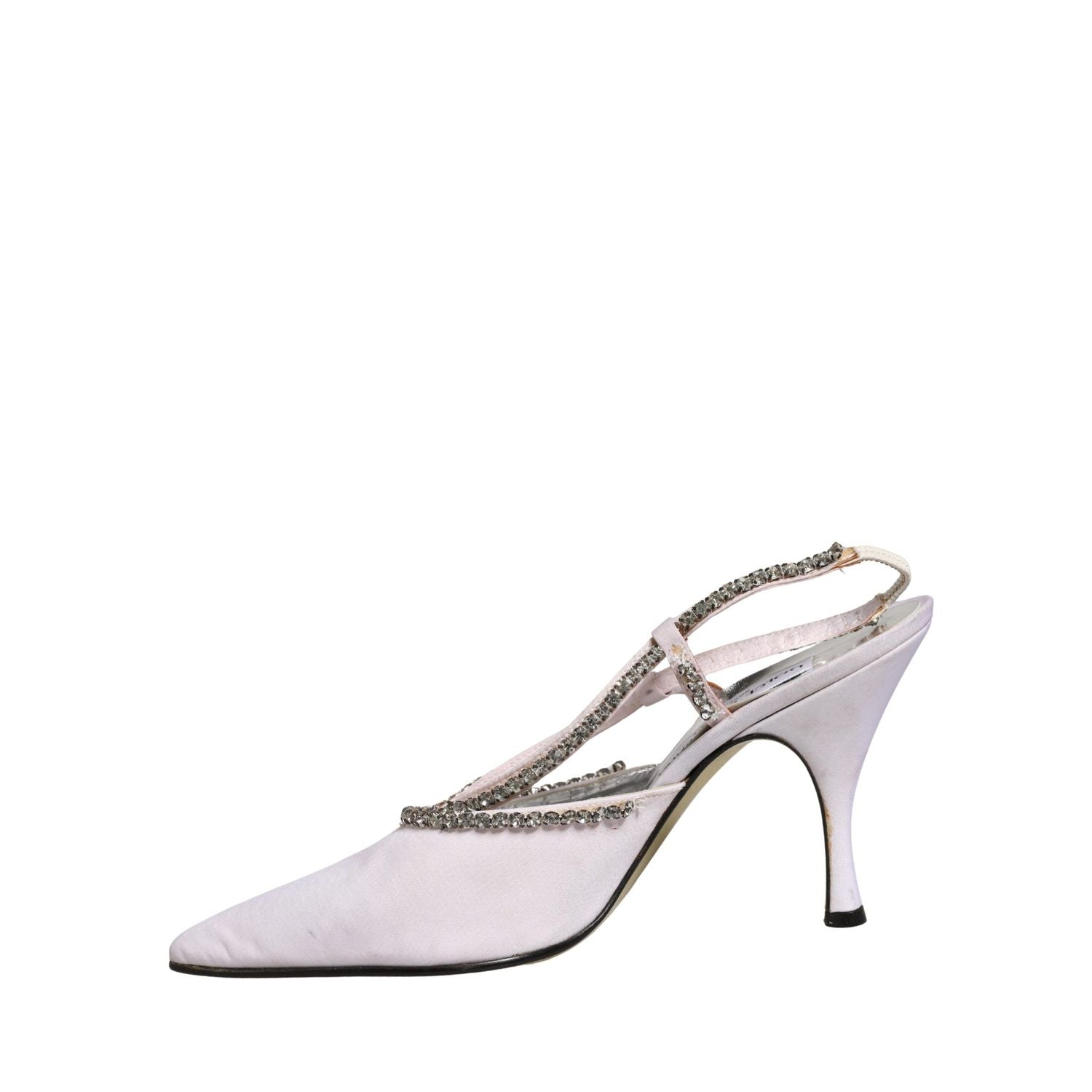 Dolce & Gabbana White Strass Crystal Slingbacks Pumps Shoes