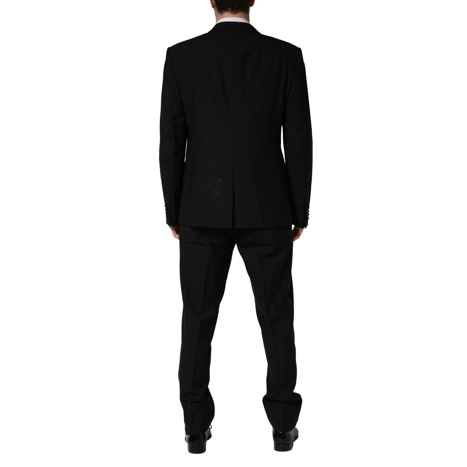 Dolce & Gabbana Black Wool Silk Saxophone Slim Fit 3Pc Suit