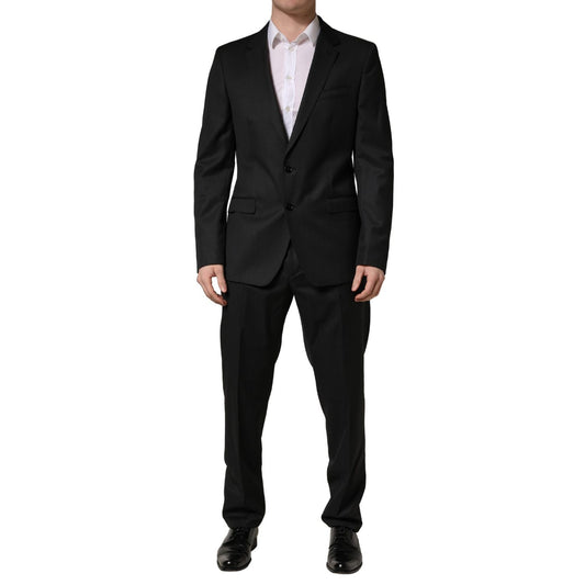 Dolce & Gabbana Black Wool 2 Buttons Formal 2 Piece Suit