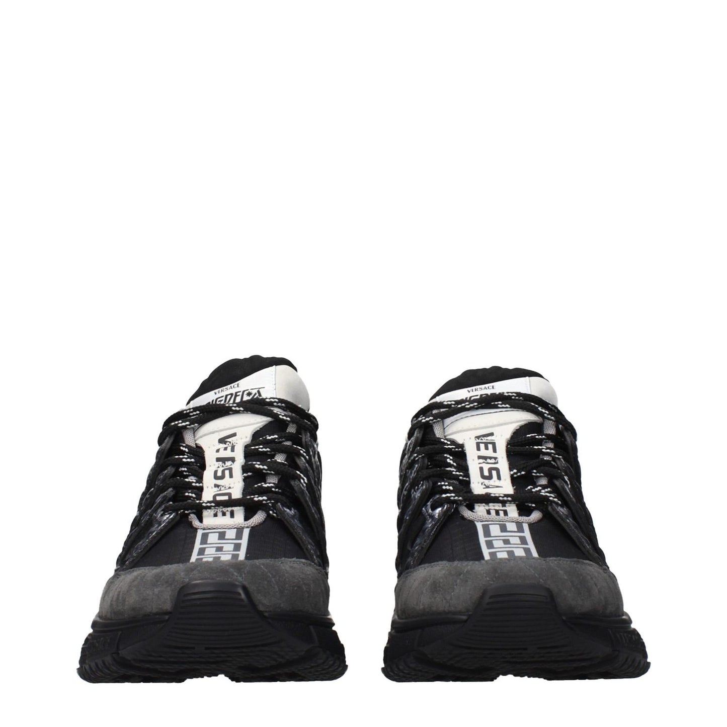 Versace Black Fabric Athletic Sneakers