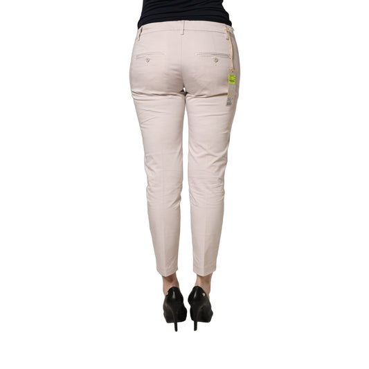 Versace Jeans Couture Beige Low Waist Tapered Women Cropped Trousers Pants
