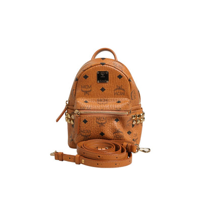 MCM Stark Mini Backpack in Visetos Cognac