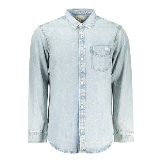 Calvin Klein Azzurro Cotton Mens Shirt