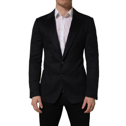 Dolce & Gabbana Blue Cashmere Single Breasted Blazer Jacket