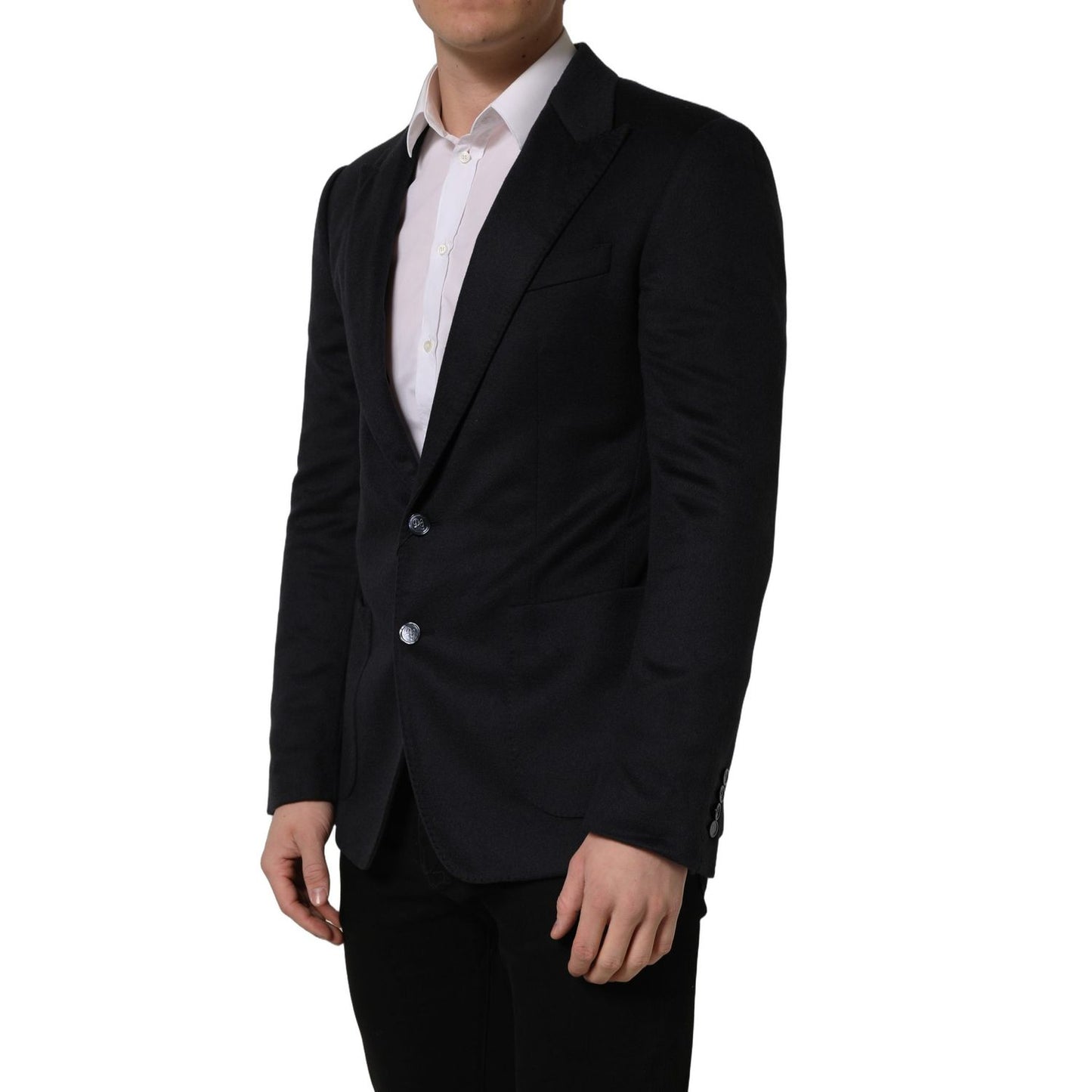 Dolce & Gabbana Blue Cashmere Single Breasted Blazer Jacket