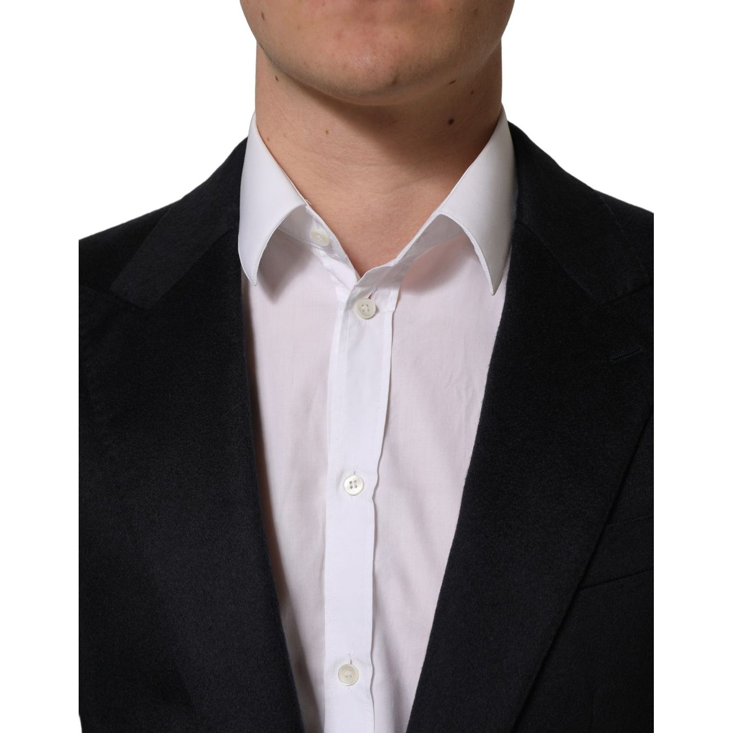 Dolce & Gabbana Blue Cashmere Single Breasted Blazer Jacket