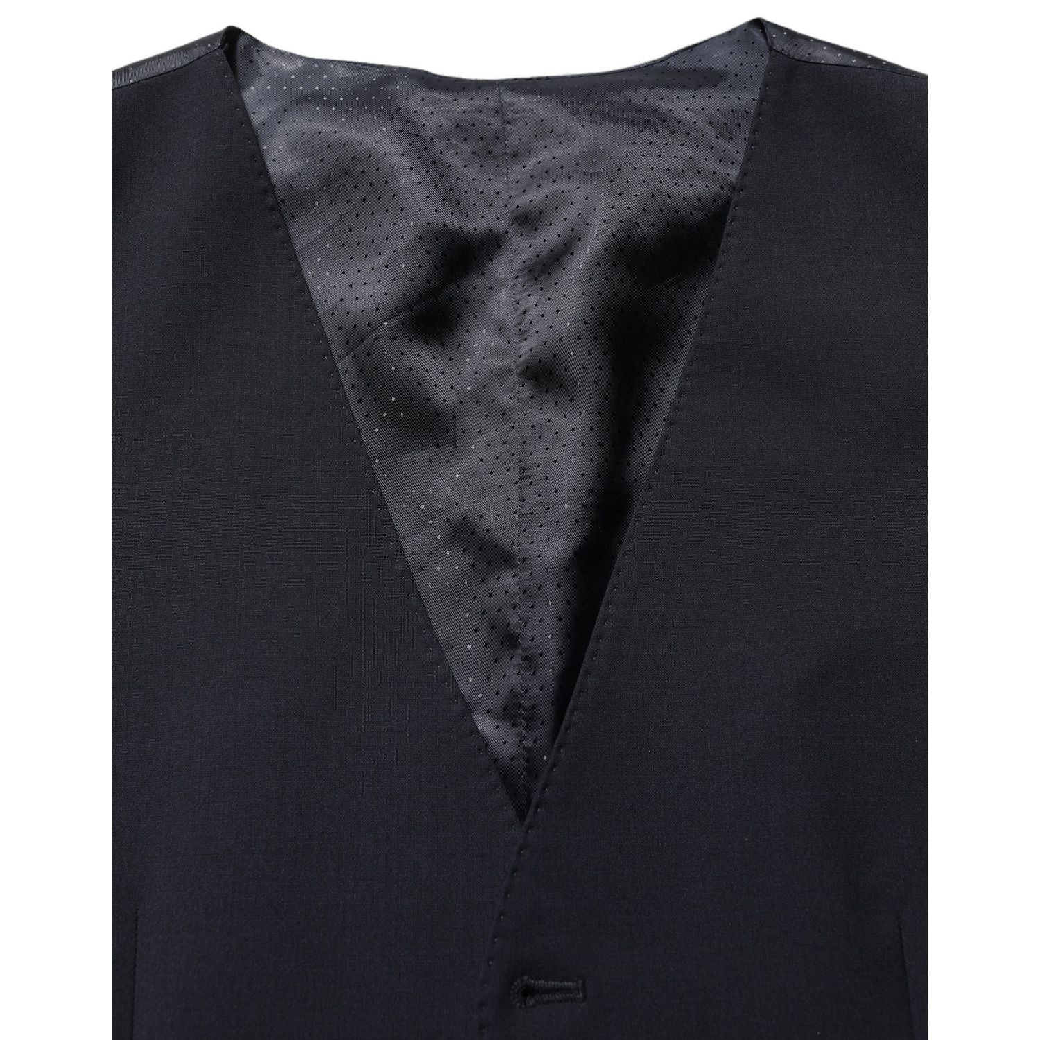 Dolce & Gabbana Black Wool Single Breasted Waistcoat Vest