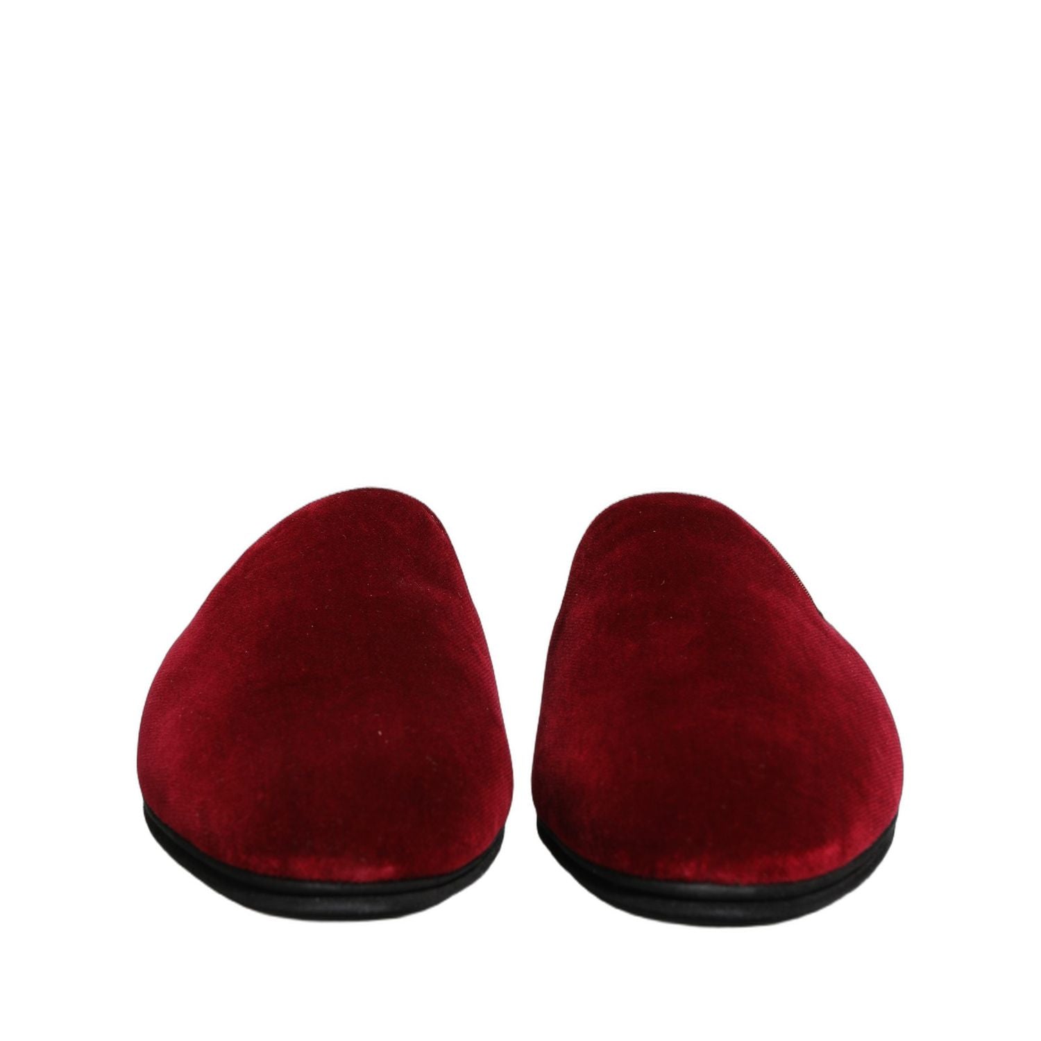 Dolce & Gabbana Red Suede Slides Flat Slipper Men Shoes
