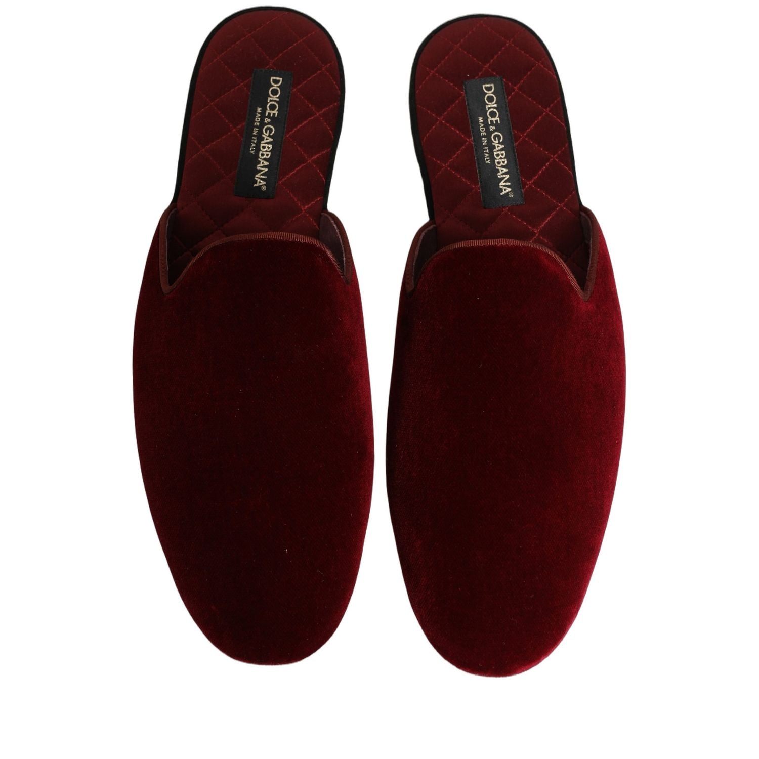 Dolce & Gabbana Red Suede Slides Flat Slipper Men Shoes