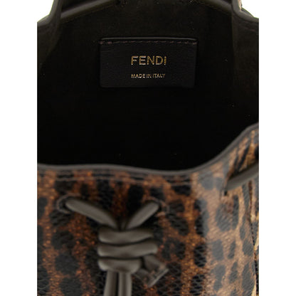 Fendi Brown Velvet Leather Handbag