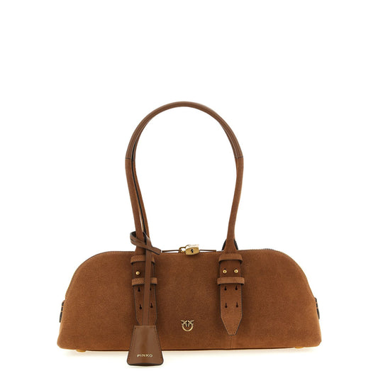 PINKO Brown Cowhide Shoulder Bag