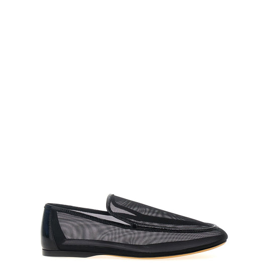 Khaite Black Polyamide Slip-On Loafers