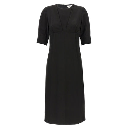 Sportmax Black Viscose Midi Dress
