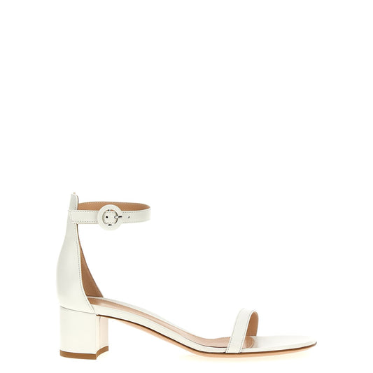 Gianvito Rossi White Leather Flat Sandals
