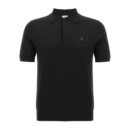 Burberry Black Wool Polo Shirt
