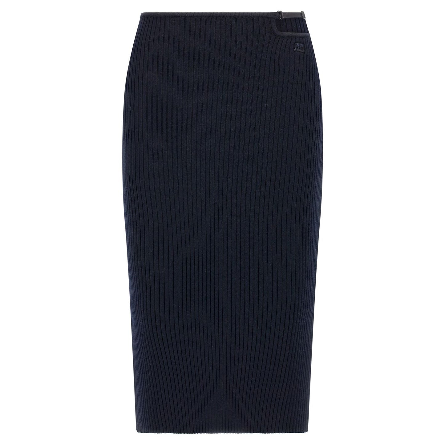 Courrèges Blue Viscose Midi Skirt