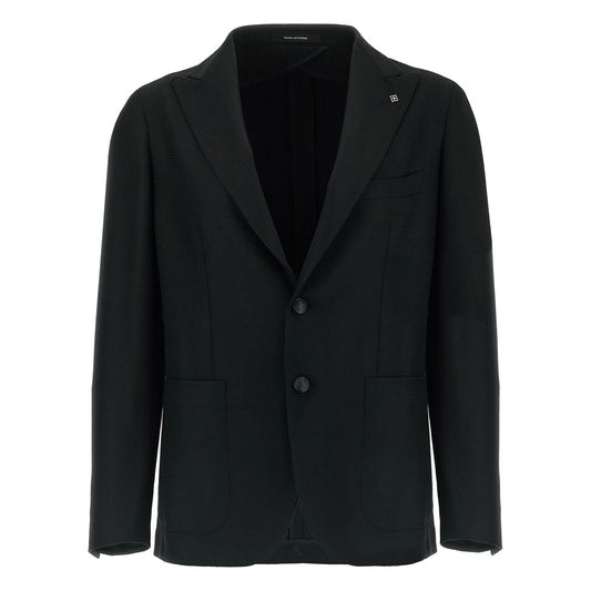 Tagliatore Black Virgin Wool Blazer