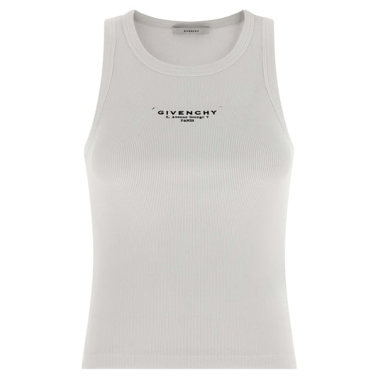 Givenchy White Cotton Sleeveles T-Shirt