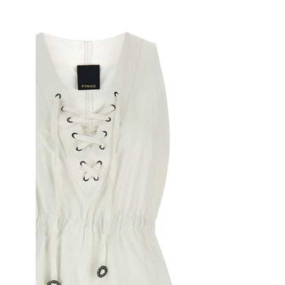 PINKO White Cotton Long Dress