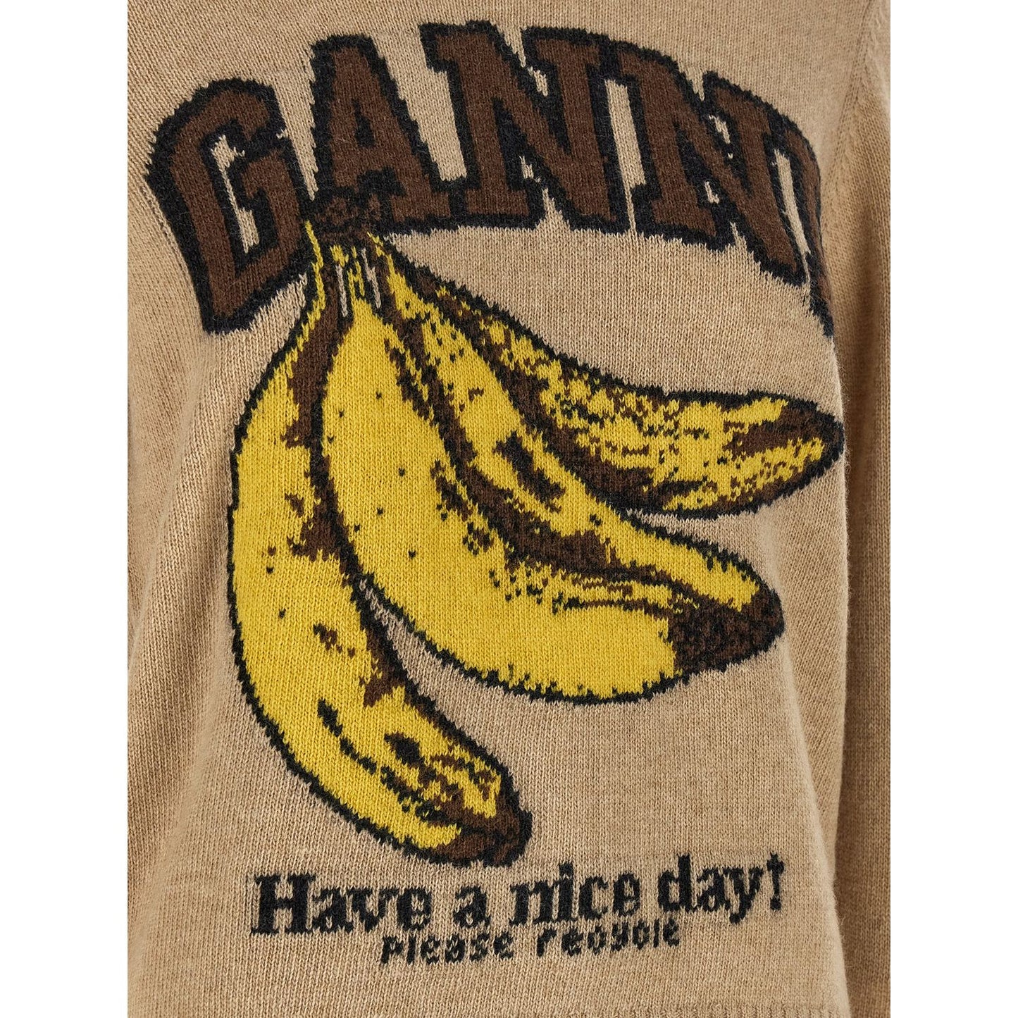 Ganni Beige Wool Cardigan