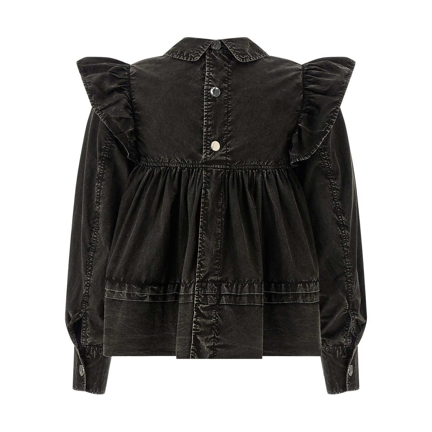 Ganni Black Organic Cotton Blouse