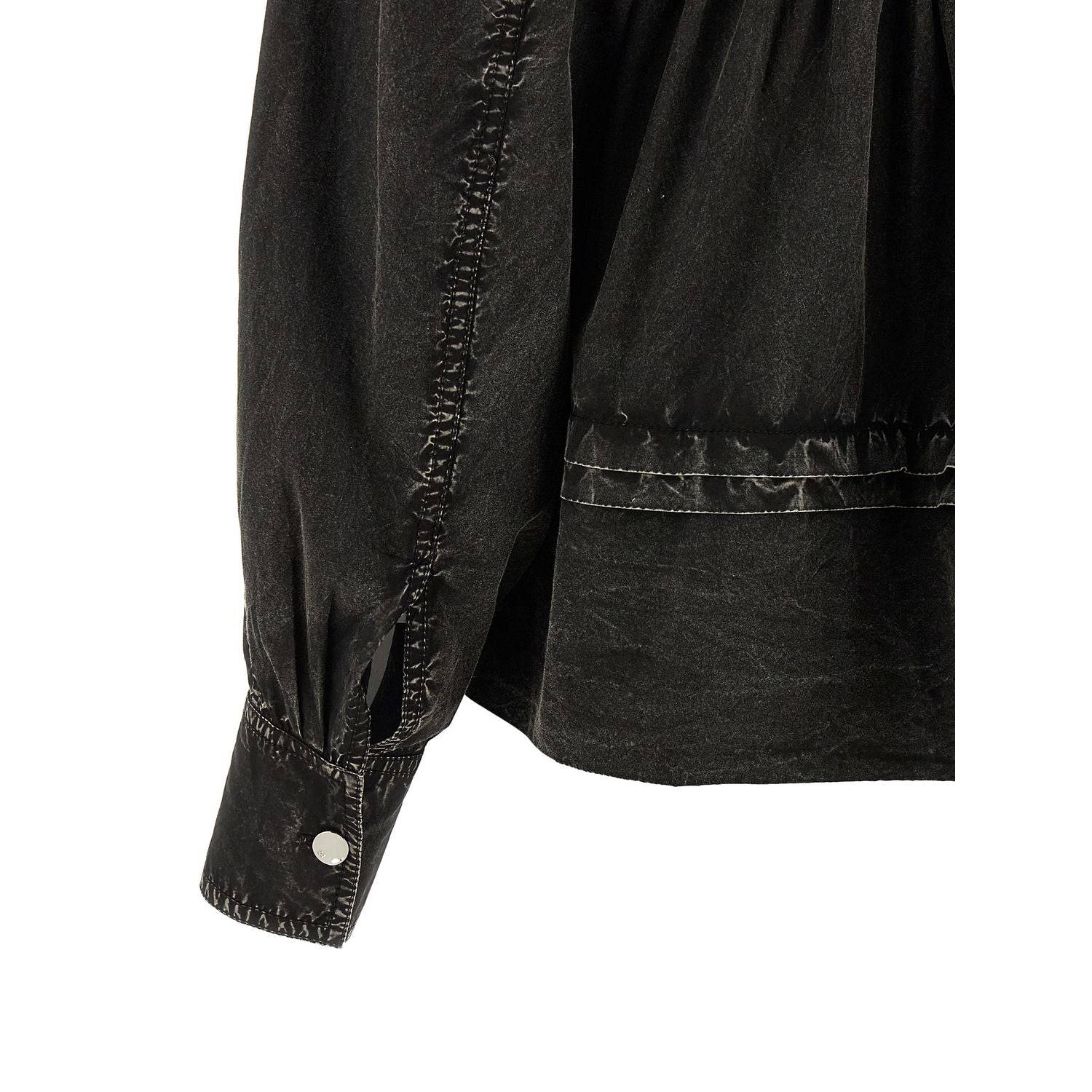 Ganni Black Organic Cotton Blouse