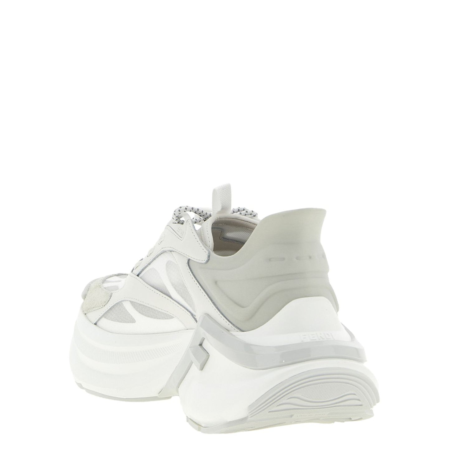 Fendi Gray Calfskin Athletic Sneakers