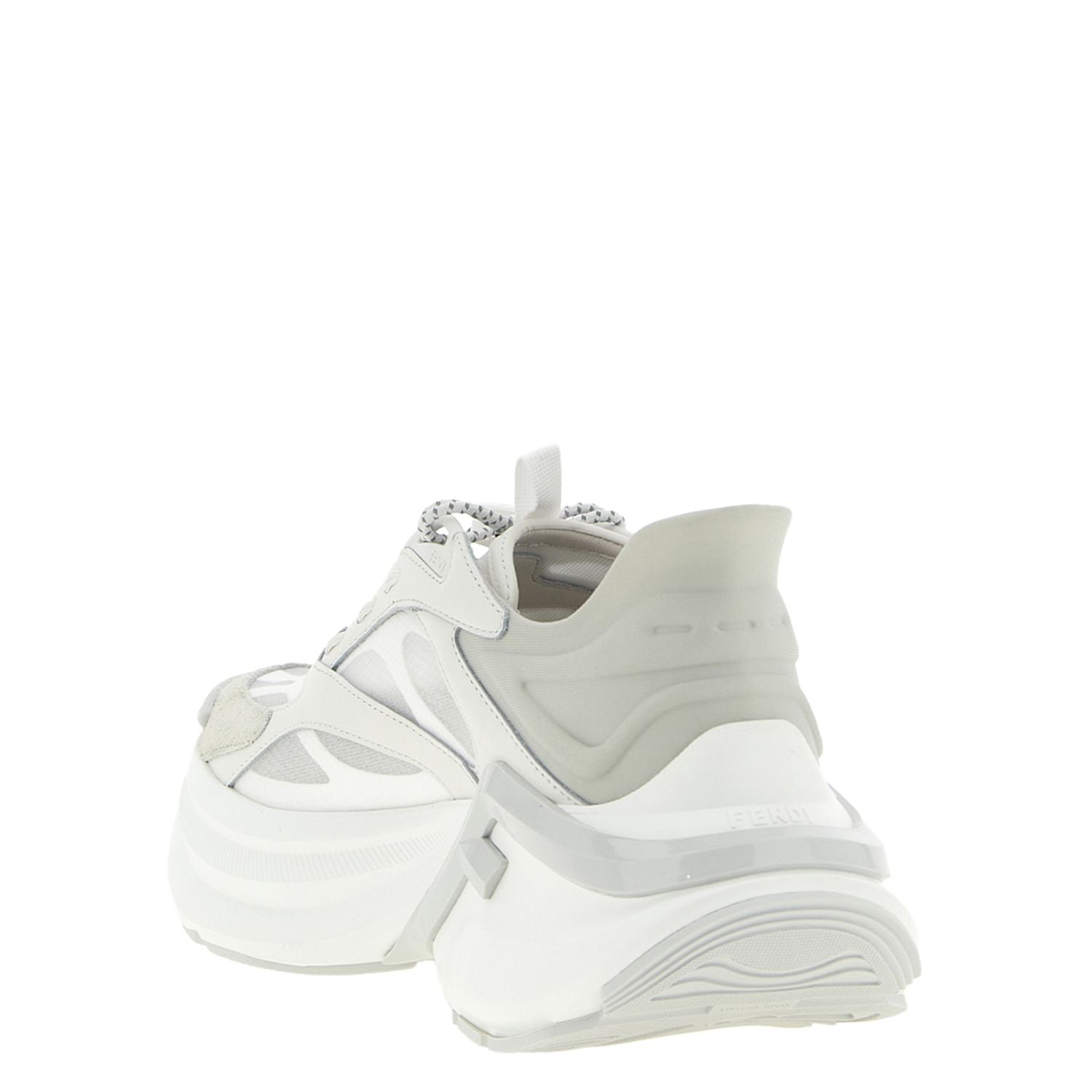 Fendi Gray Calfskin Athletic Sneakers