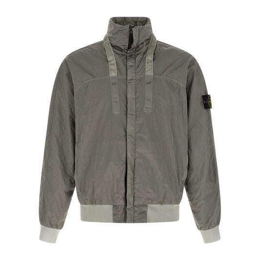 Stone Island Gray Polyamide Bomber