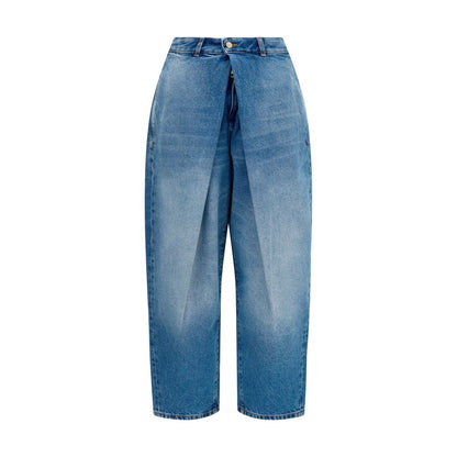 Balmain Blue Cotton Relaxed Fit Jeans